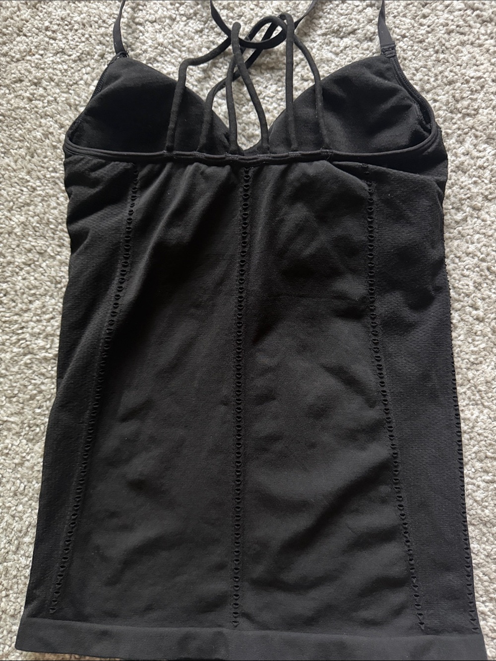Athleta Black Seamless Strappy Tank Top Size S - Picture 5 of 6